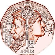 Austria 5 Euro (Janus (January)) 2021 JANUS coin reverse