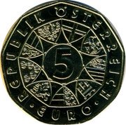 Austria 5 Euro (Tyrolean Resistance Fighters) KM# 3177A 5 EURO REPUBLIK ÖSTERREICH coin obverse
