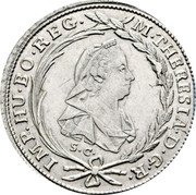 Austria 5 Kreuzer Maria Theresia 1772 SC KM# 17 M.THERESIA.D.G.R. IMP.HU.BO.REG coin obverse Austria 5 Kreuzer Maria Theresia 1772 SC KM# 17 M.THERESIA.D.G.R. IMP.HU.BO.REG coin obverse
