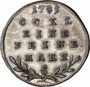 Austria 5 Kreuzer Hieronymus von Colloredo 1781 KM# 438 1781 CCXL EINE FEINE MARK 5 coin reverse Austria 5 Kreuzer Hieronymus von Colloredo 1781 KM# 438 1781 CCXL EINE FEINE MARK 5 coin reverse