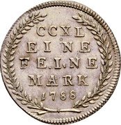 Austria 5 Kreuzer Hieronymus von Colloredo 1788 KM# 459 CCXL EINE FEINE MARK 1788 coin reverse Austria 5 Kreuzer Hieronymus von Colloredo 1788 KM# 459 CCXL EINE FEINE MARK 1788 coin reverse