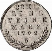 Austria 5 Kreuzer Hieronymus von Colloredo 1792 KM# 475 CCXL EINE FEINE MARK 1792 5 coin reverse