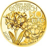 Austria 50 Euro High Peaks 2020  Proof REPUBLIK ÖSTERREICH 50 EURO 2020 BRAYA ALPINA coin obverse