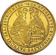 Austria 6 Ducat Max Gandolf von Kuenburg 1668 KM# 201 SS RVDBERTVS ET VIRGILIUVS PATRONI SALISBVRGENSES coin reverse Austria 6 Ducat Max Gandolf von Kuenburg 1668 KM# 201 SS RVDBERTVS ET VIRGILIUVS PATRONI SALISBVRGENSES coin reverse