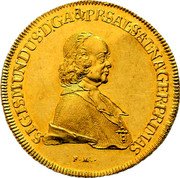 Austria 6 Ducat Sigismund von Schrattenbach 1760 FMK KM# 400 SIGISMUNDUD D GA&PR SAL SALNAGER PRIMAS coin obverse Austria 6 Ducat Sigismund von Schrattenbach 1760 FMK KM# 400 SIGISMUNDUD D GA&PR SAL SALNAGER PRIMAS coin obverse