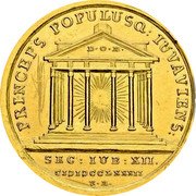 Austria 6 Ducat 1200th Anniversary of the Bishopric 1782 M KM# 448 PRINCEPS POPULUSQ : IUVAVIENS D O M SEC IUE XII F A coin reverse