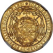 Austria 6 Ducat Johann Ernst von Thun 1687 KM# 260 IOAN : ERNESTUS D : G : ARCHIEP : ET PRPS: SALISB : S : SED : AP : LEG : coin obverse Austria 6 Ducat Johann Ernst von Thun 1687 KM# 260 IOAN : ERNESTUS D : G : ARCHIEP : ET PRPS: SALISB : S : SED : AP : LEG : coin obverse