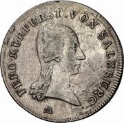 Austria 6 Kreuzer (Ferdinand of Austria - Tuscany) KM# 495 FERD KURFURST VON SALZBURG coin obverse Austria 6 Kreuzer (Ferdinand of Austria - Tuscany) KM# 495 FERD KURFURST VON SALZBURG coin obverse