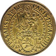 Austria 8 Ducat (Madonna - Paris von Lodron) KM# 102 ⸰ PARIS · D : G: ARCHI EPS · SAL · SE : AP : LE : SVB · TVVM PRÆ SIDIVM · CONF VG : coin obverse Austria 8 Ducat (Madonna - Paris von Lodron) KM# 102 ⸰ PARIS · D : G: ARCHI EPS · SAL · SE : AP : LE : SVB · TVVM PRÆ SIDIVM · CONF VG : coin obverse
