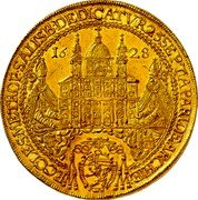 Austria 8 Ducat Paris von Lodron Consecration 1628 KM# 130 ECCLES METROP SALISB DEDICATVR 25 SEPT APARIDE ARCHIE 1628 coin obverse Austria 8 Ducat Paris von Lodron Consecration 1628 KM# 130 ECCLES METROP SALISB DEDICATVR 25 SEPT APARIDE ARCHIE 1628 coin obverse