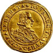 Austria Ducat Johann Franz von Trautson-Falkenstein 1636 KM# 30 IO FRANC TRAVTHSON C IN FALKHENSTA coin obverse Austria Ducat Johann Franz von Trautson-Falkenstein 1636 KM# 30 IO FRANC TRAVTHSON C IN FALKHENSTA coin obverse