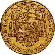 Austria Ducat Johann Ernst von Thun 1688 KM# 257 IO ERNEST D G ARCHIEP SAL S A L coin obverse Austria Ducat Johann Ernst von Thun 1688 KM# 257 IO ERNEST D G ARCHIEP SAL S A L coin obverse