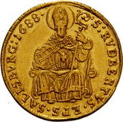 Austria Ducat Johann Ernst von Thun 1688 KM# 257 S: RVDBERTVS • EPS • SALISBVRG • coin reverse Austria Ducat Johann Ernst von Thun 1688 KM# 257 S: RVDBERTVS • EPS • SALISBVRG • coin reverse