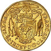 Austria Ducat Franz Anton von Harrach 1710 KM# 299 FRANC ANTO D G ARCHI PR SAL S A L coin obverse Austria Ducat Franz Anton von Harrach 1710 KM# 299 FRANC ANTO D G ARCHI PR SAL S A L coin obverse