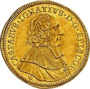 Austria Ducat Caspar Ignaz von Kunigl 1717 KM# 26 ET S · R · I · PRINCE PS BRIXINENSIS * 17 17 * coin reverse