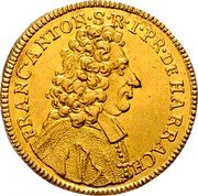 Austria Ducat Franz Anton von Harrach 1719 KM# 309 FRANC ANTON S R I PR DE HARRACH coin obverse Austria Ducat Franz Anton von Harrach 1719 KM# 309 FRANC ANTON S R I PR DE HARRACH coin obverse