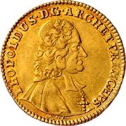 Austria Ducat Leopold Anton von Firmian 1739 FMK KM# 332 LEOPOLDUS · D : G · ARCH ET PRINCEPS F M K coin obverse Austria Ducat Leopold Anton von Firmian 1739 FMK KM# 332 LEOPOLDUS · D : G · ARCH ET PRINCEPS F M K coin obverse