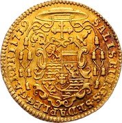 Austria Ducat Leopold Anton von Firmian 1739 FMK KM# 332 SALISBURG . S · SED ˙ AP . LEG . GER · PRI 1739 coin reverse Austria Ducat Leopold Anton von Firmian 1739 FMK KM# 332 SALISBURG . S · SED ˙ AP . LEG . GER · PRI 1739 coin reverse