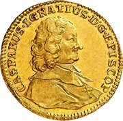 Austria 1 Ducat Kaspar Ignaz 1745 KM# 27 CASPARUS IGNATIUS D G EPISCOP coin obverse