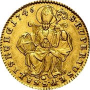 Austria Ducat St Rupert Salzburg 1746 KM# 347 S RUPERTUS E P S SALISBURG 1746 coin reverse Austria Ducat St Rupert Salzburg 1746 KM# 347 S RUPERTUS E P S SALISBURG 1746 coin reverse