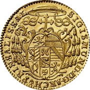 Austria Ducat St Rupert Salzburg 1753 KM# 372 SIGISMUND D G ARCH PRIN SALIS SAL coin obverse Austria Ducat St Rupert Salzburg 1753 KM# 372 SIGISMUND D G ARCH PRIN SALIS SAL coin obverse