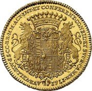 Austria Ducat Johann Joseph 1761 KM# 3 AVR • VELL • EQV • SS • CC • RR • MM • ACT • INT • ET CONFERENT • CONSIL • ET SVPR • CAMER • 1761 coin reverse Austria Ducat Johann Joseph 1761 KM# 3 AVR • VELL • EQV • SS • CC • RR • MM • ACT • INT • ET CONFERENT • CONSIL • ET SVPR • CAMER • 1761 coin reverse