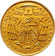 Austria Ducat Sigismund von Schrattenbach 1761 MK KM# 381 S R I PR SAL S SAP LEC NAT GER PRIMUS 17 61 coin reverse Austria Ducat Sigismund von Schrattenbach 1761 MK KM# 381 S R I PR SAL S SAP LEC NAT GER PRIMUS 17 61 coin reverse