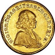Austria Ducat Sigismund von Schrattenbach 1764 KM# 406 SIGISM DG A S R I P S A S L N GER PRIM coin obverse Austria Ducat Sigismund von Schrattenbach 1764 KM# 406 SIGISM DG A S R I P S A S L N GER PRIM coin obverse