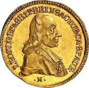 Austria Ducat Leopold Maria von Spaur 1768 KM# 29 LEOP • D : G ° EP ° & S R • I • P • BRIX • SAC • IUB • C : A • SPAUR • .M. coin obverse Austria Ducat Leopold Maria von Spaur 1768 KM# 29 LEOP • D : G ° EP ° & S R • I • P • BRIX • SAC • IUB • C : A • SPAUR • .M. coin obverse