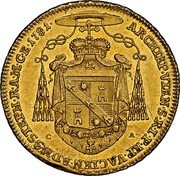 Austria Ducat 1781 KM# 2 Vienna Archbishopric Trade Coinage ARCHIEP VIEN S RIP EP VACIEM ADMS STEPH RAM CE 1781 coin reverse Austria Ducat 1781 KM# 2 Vienna Archbishopric Trade Coinage ARCHIEP VIEN S RIP EP VACIEM ADMS STEPH RAM CE 1781 coin reverse