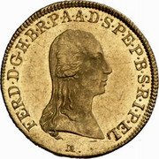 Austria Ducat (Ferdinand III of Austria-Tuscany) KM# 487 FERD D G H B R P A A D S PE P B S R I P EL M coin obverse Austria Ducat (Ferdinand III of Austria-Tuscany) KM# 487 FERD D G H B R P A A D S PE P B S R I P EL M coin obverse