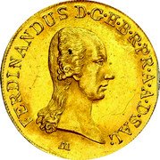 Austria Ducat (Ferdinand III of Austria-Tuscany) KM# 498 FERDINANDUS D G H B R P R A A D S A L W coin obverse Austria Ducat (Ferdinand III of Austria-Tuscany) KM# 498 FERDINANDUS D G H B R P R A A D S A L W coin obverse