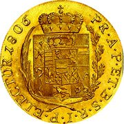 Austria Ducat (Ferdinand III of Austria-Tuscany) KM# 498 PR A P ET B S R I P ELECTOR 1806 coin reverse Austria Ducat (Ferdinand III of Austria-Tuscany) KM# 498 PR A P ET B S R I P ELECTOR 1806 coin reverse