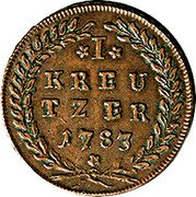 Austria Kreuzer Hieronymus von Colloredo 1783 KM# 451 I KREU TZER 1783 coin reverse Austria Kreuzer Hieronymus von Colloredo 1783 KM# 451 I KREU TZER 1783 coin reverse