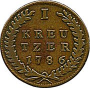 Austria Kreuzer Hieronymus von Colloredo 1786 KM# 458 I KREU TZER 1786 coin reverse Austria Kreuzer Hieronymus von Colloredo 1786 KM# 458 I KREU TZER 1786 coin reverse