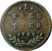 Austria Kreuzer Hieronymus von Colloredo 1794 KM# 478.2 . 1 . KREU TZER 1793 coin reverse Austria Kreuzer Hieronymus von Colloredo 1794 KM# 478.2 . 1 . KREU TZER 1793 coin reverse