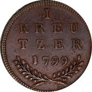 Austria Kreuzer Hieronymus von Colloredo 1799 KM# 470 I KREU TZER 1799 coin reverse Austria Kreuzer Hieronymus von Colloredo 1799 KM# 470 I KREU TZER 1799 coin reverse