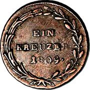 Austria Kreuzer Andreas Hofer 1809 KM# 148 EIN KREUZER 1809 . coin reverse