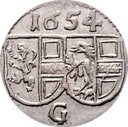 Austria 1 Pfenning Guidobald 1654 KM# 157 G 1654 coin obverse Austria 1 Pfenning Guidobald 1654 KM# 157 G 1654 coin obverse