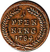 Austria Pfenning Hieronymus von Colloredo 1784 KM# 455 I PFEN NING 1784 coin reverse Austria Pfenning Hieronymus von Colloredo 1784 KM# 455 I PFEN NING 1784 coin reverse