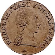 Austria Pfenning Salzburg Elector 1804 KM# 488 FERDKURFURSTVONSALXBURG M coin obverse Austria Pfenning Salzburg Elector 1804 KM# 488 FERDKURFURSTVONSALXBURG M coin obverse