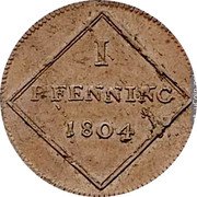 Austria Pfenning Salzburg Elector 1804 KM# 488 I PFENNING 1804 coin reverse Austria Pfenning Salzburg Elector 1804 KM# 488 I PFENNING 1804 coin reverse