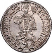 Austria Thaler Franz Anton von Harrach 1711 KM# 296 S RVDBERTVS EP SALISBVRG date coin reverse Austria Thaler Franz Anton von Harrach 1711 KM# 296 S RVDBERTVS EP SALISBVRG date coin reverse
