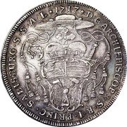 Austria Thaler Franz Anton von Harrach 1717 KM# 314 D G ARCHIEPISCOP & S R I PRINC SALISBURG S S A L 1717 coin reverse Austria Thaler Franz Anton von Harrach 1717 KM# 314 D G ARCHIEPISCOP & S R I PRINC SALISBURG S S A L 1717 coin reverse