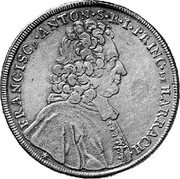 Austria Thaler Franz Anton von Harrach 1718 KM# 308 FRANCISC ANTON S R I PRINC HARRACH coin obverse Austria Thaler Franz Anton von Harrach 1718 KM# 308 FRANCISC ANTON S R I PRINC HARRACH coin obverse