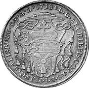 Austria Thaler Franz Anton von Harrach 1718 KM# 308 D·G·ARCHIEPISCOP·&S·R·I·PRINC·SALISBURG·S·S·A·L· date coin reverse Austria Thaler Franz Anton von Harrach 1718 KM# 308 D·G·ARCHIEPISCOP·&S·R·I·PRINC·SALISBURG·S·S·A·L· date coin reverse