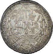 Austria Thaler Wolfgang von Schrattenbach 1728 KM# 426 S R I PS R C B C PROTEC GER S C R M CON IN ETACTVAL 17 28 coin reverse Austria Thaler Wolfgang von Schrattenbach 1728 KM# 426 S R I PS R C B C PROTEC GER S C R M CON IN ETACTVAL 17 28 coin reverse