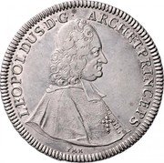 Austria Thaler Leopold Anton von Firmian 1738 FMK KM# 338 LEOPOLDUS D G ARCH ET PRINCEPS coin obverse Austria Thaler Leopold Anton von Firmian 1738 FMK KM# 338 LEOPOLDUS D G ARCH ET PRINCEPS coin obverse