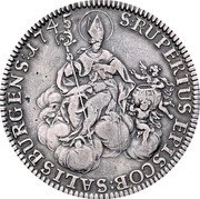 Austria Thaler Jakob Ernst von Liechtenstein 1745 FMK KM# 345 S RUPERIUS EPISCOB SALISBURGENS 1745 coin reverse Austria Thaler Jakob Ernst von Liechtenstein 1745 FMK KM# 345 S RUPERIUS EPISCOB SALISBURGENS 1745 coin reverse
