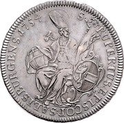 Austria Thaler Sigismund von Schrattenbach 1754 KM# 380 S RUPERIUS EPISCOP SALISEURGENS 1754 coin reverse Austria Thaler Sigismund von Schrattenbach 1754 KM# 380 S RUPERIUS EPISCOP SALISEURGENS 1754 coin reverse